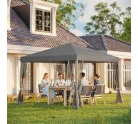 Outsunny Heavy Duty Pop Up Gazebo With Removable Mesh Sidewall Grey In Light Grey Light Grey