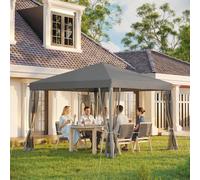 OUTSUNNY Heavy Duty Pop Up Gazebo with Removable Mesh Sidewall Grey in Light Grey Outsunny Light Grey