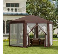 Outsunny Hexagonal Garden Gazebo Party Tent Patio Marquee Canopy
