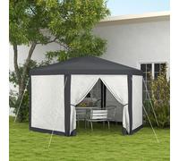 Outsunny Hexagonal Gazebo Patio - Outdoor Canopy Patio Party Tent Dark Grey | TJ Hughes