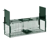 Outsunny Humane Rat Trap, Squirrel Trap with Double Doors, Live Cage Mousetrap for Indoors & Outdoors, Catch and Release Mice, Rats, Rodents, 60 x 18 x 20 cm, Green