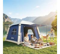 Outsunny Inflatable Camping Tent, 2 Man Tent, Dark Blue, Blue