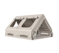 Outsunny Inflatable Camping Tent, 4 Season Hot Tent 10000mm Waterproof with Chimney Opening, Sky Light and Air Pump, Khaki