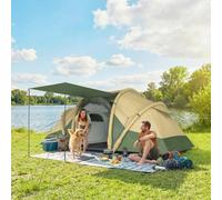 Outsunny Inflatable Camping Tent Air Pump Tunnel Design For 4 Person, Green