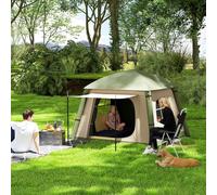 OUTSUNNY Inflatable Camping Tent, Easy Setup 2 Man Tent in Brown Outsunny Brown