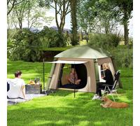 Outsunny Inflatable Camping Tent, Easy Setup 2 Man Tent In Brown Brown