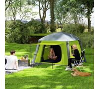 Outsunny Inflatable Camping Tent w/Hand Pump Easy Setup Green
