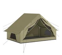 Outsunny Inflatable Camping Tent with Air Pump, Easy Setup 2-4 Person Blow Up Tent, 3000mm Waterproof with Mesh Windows and Carry Bag, Green