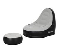 Outsunny Inflatable Chair And Footstool For Gaming, Reading, Watching In Grey Grey