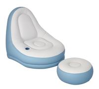 Outsunny Inflatable Chair And Footstool For Gaming, Reading, Watching In White White