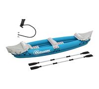 Outsunny Inflatable Kayak 2-Person Inflatable Canoe Boat Set with Air Pump, Aluminium Oars, Blue, 318 x 80 x 50 cm