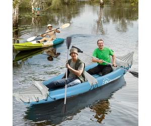 Outsunny Inflatable Kayak Two-Person Inflatable Boat w/ Air Pump, Blue