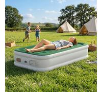 Outsunny Inflatable Mattress, Air Bed with Built-in Pump - 190L x 97W x 39H cm - Dark Green