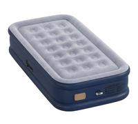 Outsunny Inflatable Mattress, Single Air Bed with Built-in Electric Pump, 3 Mins Inflation, Flocked Surface, Grey
