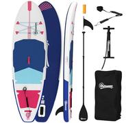 Outsunny Inflatable Stand Up Paddle Board, 10'x35"x6" Extra-Wide SUP for Adults, Ultra-Light with Non-Slip EVA Deck, Adj Aluminum Paddle, Backpack, Pump & Removable Fin, Max Load 160KG
