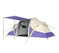 Outsunny Inflatable Tent 2 Bedroom Waterproof Windproof Air Tent with Carry Bag for 2-4 Person