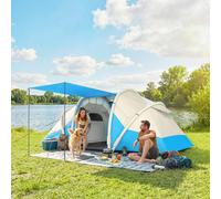 Outsunny Inflatable Tent 3000Mm Waterproof For 4 Person In Blue Blue