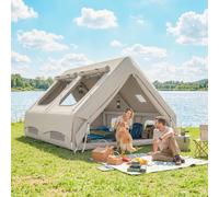 Outsunny Inflatable Tent, 4 Season Hot Tent 10000Mm Waterproof In Khaki Khaki