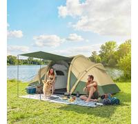 Outsunny Inflatable Tent Tunnel Design For 4 Person, Green Green