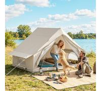 Outsunny Inflatable Tent Waterproof for 2-4 Person - Beige