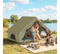 Outsunny Inflatable Tent Waterproof For 2-4 Person, Green
