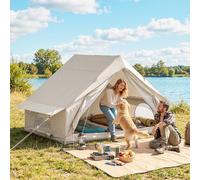 Outsunny Inflatable Tent Waterproof For 2-4 Person In Beige Beige