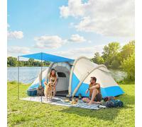 Outsunny Inflatable Tent 3000Mm Waterproof For 4 Person In Blue Blue