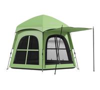 Outsunny Instant Camping Pop Up Tent 3000Mm Waterproof For 3-4 Person Green Green