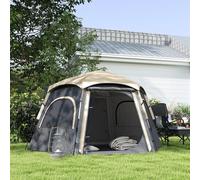 Outsunny Instant Camping Tent 4 Person Easy Setup Dome Tent - Dark Grey