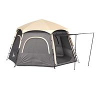Outsunny Instant Camping Tent - 4 Person Easy Setup Dome Tent - Dark Grey/Light Grey/Yellow - Dark Grey | TJ Hughes
