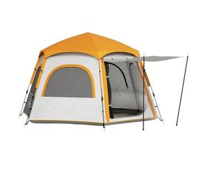 Outsunny Instant Pop Up Camping Tent 2/3/4 Person Easy Setup Light Grey