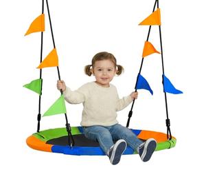 Outsunny Kid Nest Swing Seat Adjustable Rope 40 Inch/100cm Multi-Colour