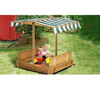 Outsunny Kid s Sandpit Sandbox Selection: Red Stripe Canopy Sandbox