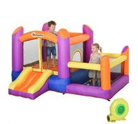 Outsunny Kids Bouncy Castle House Inflatable Trampoline Slide Water Pool 3 in 1 with Blower for Kids Age 3-8 Multi-color 2.8 x 2.5 x 1.7m