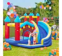 Outsunny Kids Bouncy Castle, 4 In 1 Large Inflatable Bounce House w/Trampoline, Slide, Water Pool, Ball Pit, Climbing Wall, Includes Blower, Bag, Ages 3-8 Years, 2.9 x 2.7 x 2.3 m