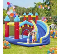 Outsunny Kids Bouncy Castle, 4 In 1 Large Inflatable Bounce House w/Trampoline, Slide, Water Pool, Ball Pit, Climbing Wall, Includes Blower, Bag, Ages 3-8 Years, 2.9 x 2.7 x 2.3 m