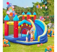 Outsunny Kids Bouncy Castle w/ Slide, Pool, Trampoline, Climbing Wall, Blower