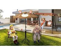 Outsunny Two-Seat Kids Canopy Swing Chair w/ Adjustable Awning