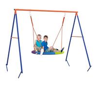 Outsunny Kids Swing Set Garden Nest Swing A-Frame Structure Multicoloured