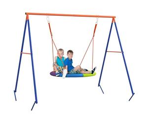 Outsunny Kids Swing Set Garden Nest Swing A-Frame Structure Multicoloured