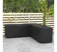 Outsunny L-Shaped Rattan Corner Sofa Cover 250x250x79cm, Black