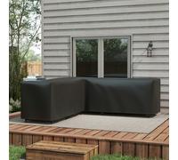 Outsunny L-Shaped Rattan Corner Sofa Cover Waterproof Oxford Fabric 250x250x79cm - 250L x 250W x 79Hcm - Black - Oxford Cloth