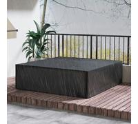 Outsunny Large Garden Set Square Cover Outdoor Furniture Waterproof Resist Fade, Black