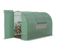Outsunny Large Polytunnel Walk In Greenhouse Mesh Windows Green (3 x 2 m)