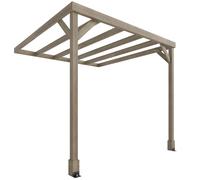 Outsunny Lean-To Wooden Pergola Kit, Decorative Garden Gazebo with Stable Structure and Concrete Anchors, 2.4 x 2.4m, Light Brown