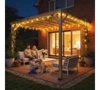OUTSUNNY Lean-To Wooden Pergola Kit, Grape Trellis with Stable Structure in Brown | Size: 240 Outsunny Brown 240