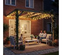 Outsunny Lean-To Wooden Pergola Kit, Grape Trellis With Stable Structure