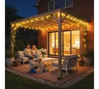 OUTSUNNY Lean-To Wooden Pergola Kit, Grape Trellis with Stable Structure in Brown | Size: 240 Outsunny Brown 240