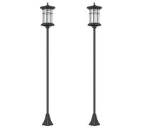 Outsunny LED Outdoor Solar Post Lights, Waterproof IP44, Cool White, 2 Pack