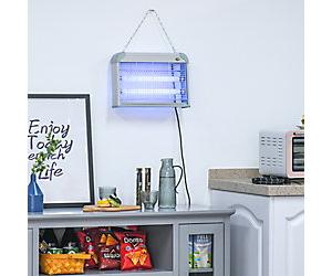 Outsunny LED Wall-mounted Portable Mosquito Killer Lamp, Steel-Grey